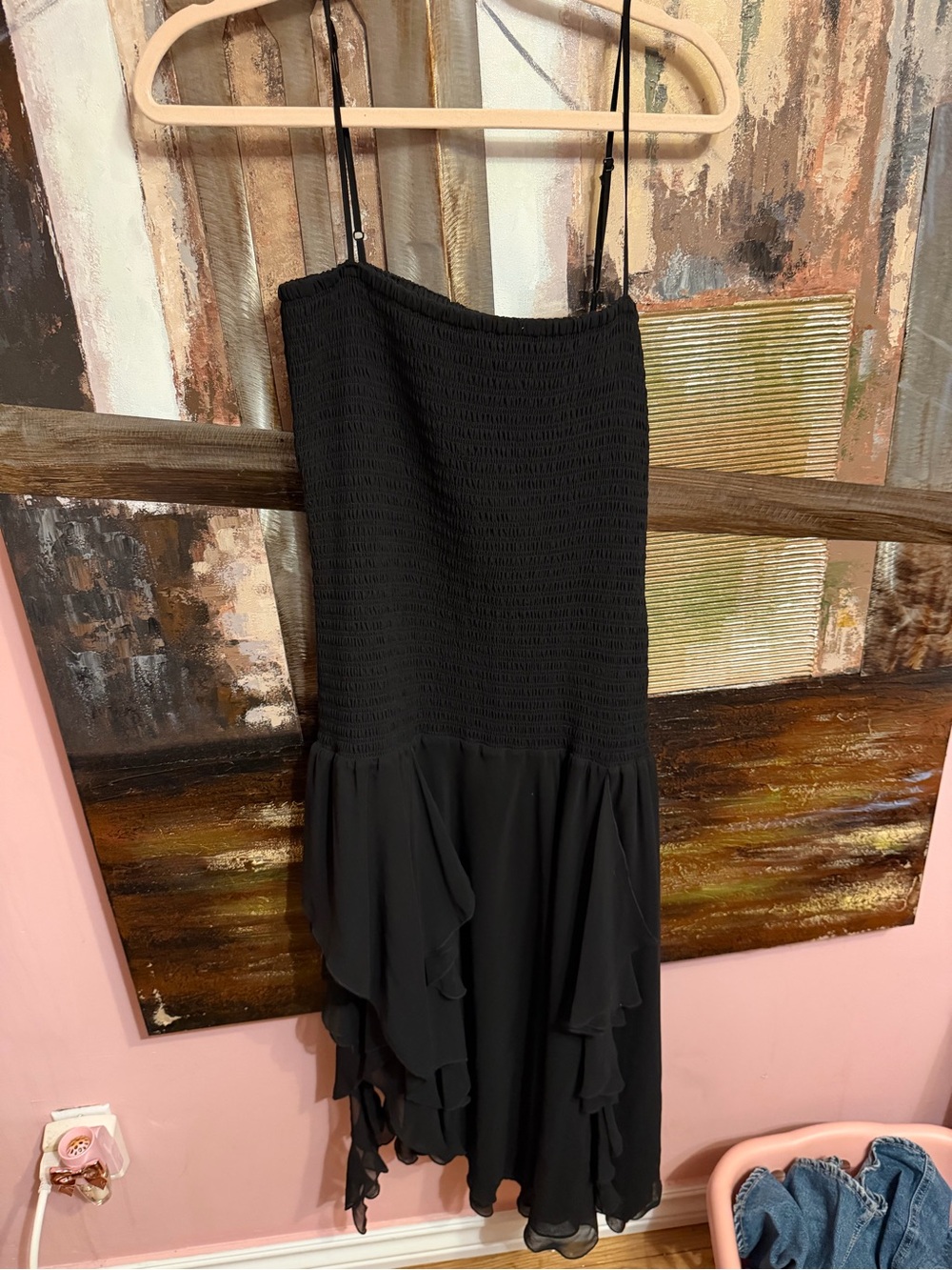 BLACK RUFFLE DRESS